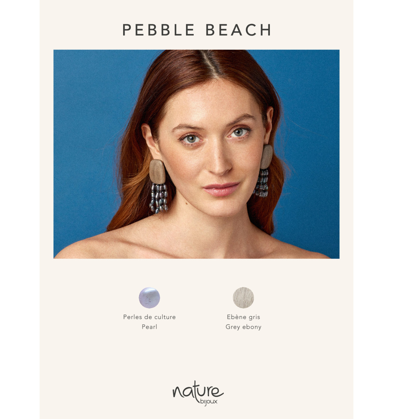 Bijoux Totem NATURE NATURE bijoux Boucles d'oreilles Poussoirs Pebble Beach.