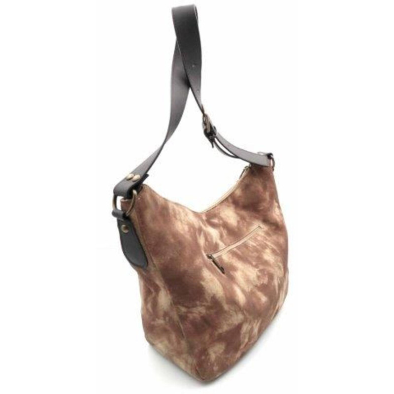Sac porté épaule Cuir Sable, Marque CARAMELO | Bijoux Totem