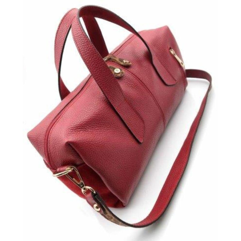 Sac porté épaule Cuir Rouge, Marque CARAMELO | Bijoux Totem