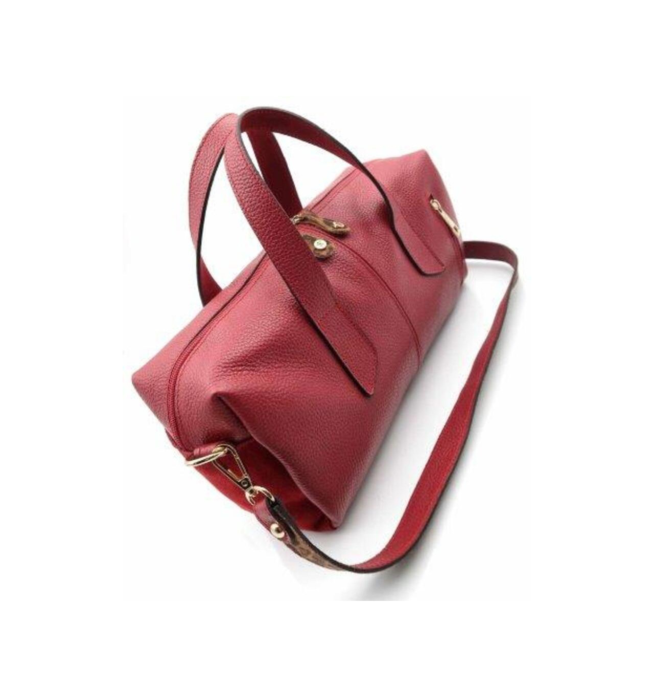Sac porté épaule Cuir Rouge, Marque CARAMELO | Bijoux Totem