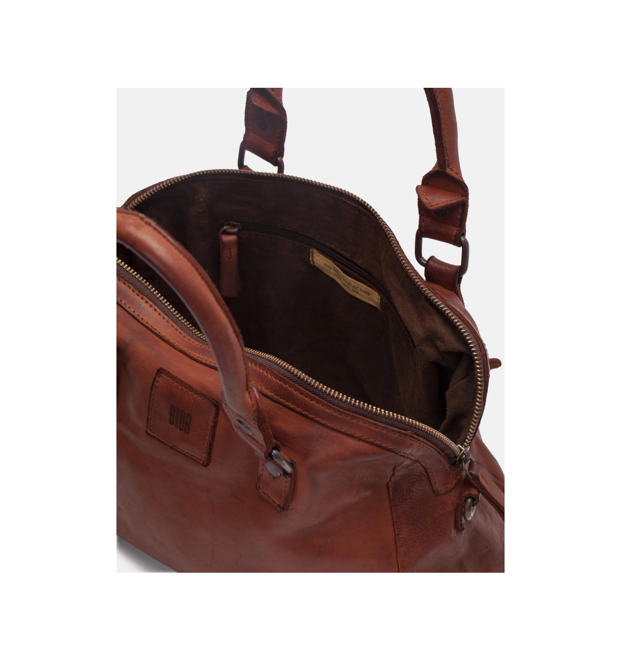 Sac en Cuir Tan Boston, Marque BIBA | Bijoux Totem