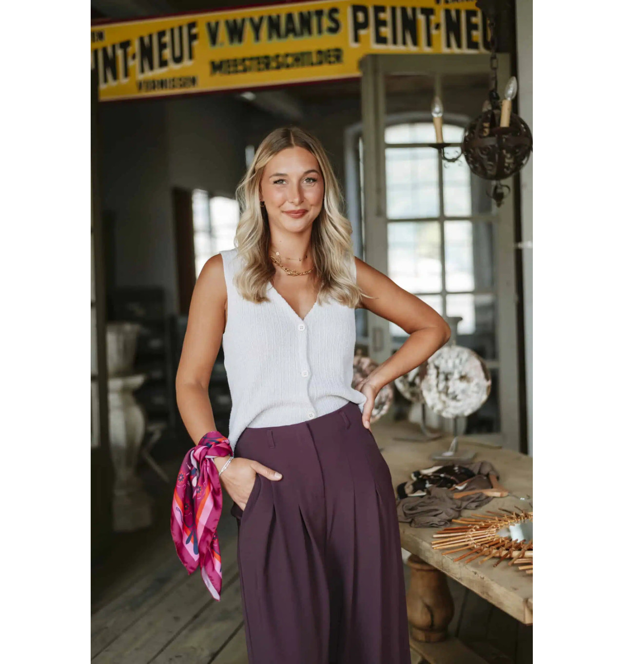 Bijoux Totem SHANNA Shanna Foulard Mini Carré Love Bordeaux.