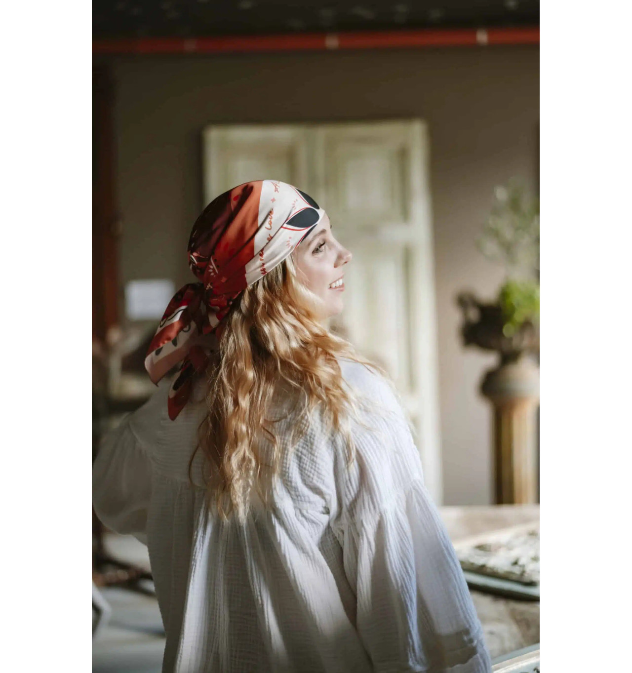 Bijoux Totem SHANNA Shanna Foulard Mini Carré Love Brique.
