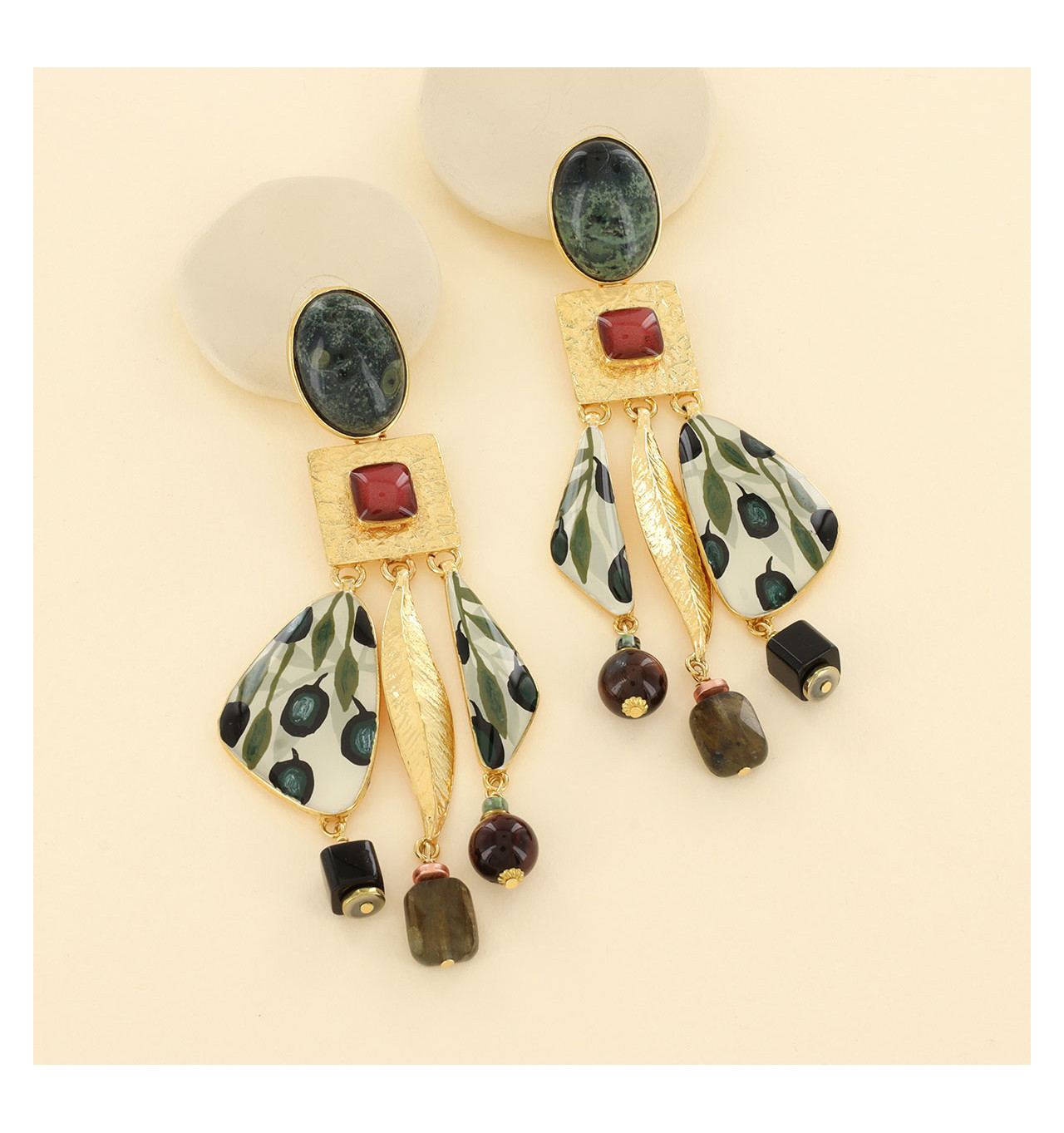 Bijoux Totem TARATATA TARATATA bijoux Boucles d'oreilles Clips Olive.
