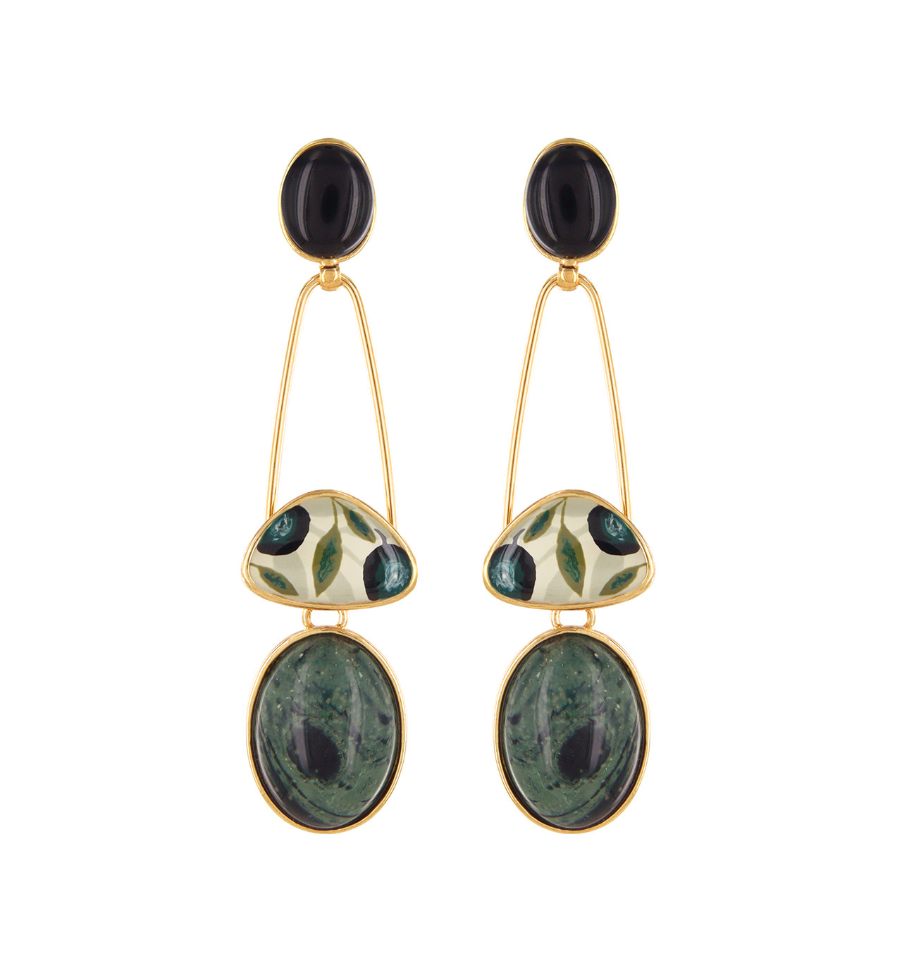 Bijoux Totem TARATATA TARATATA bijoux Boucles d'oreilles Puces Olive.