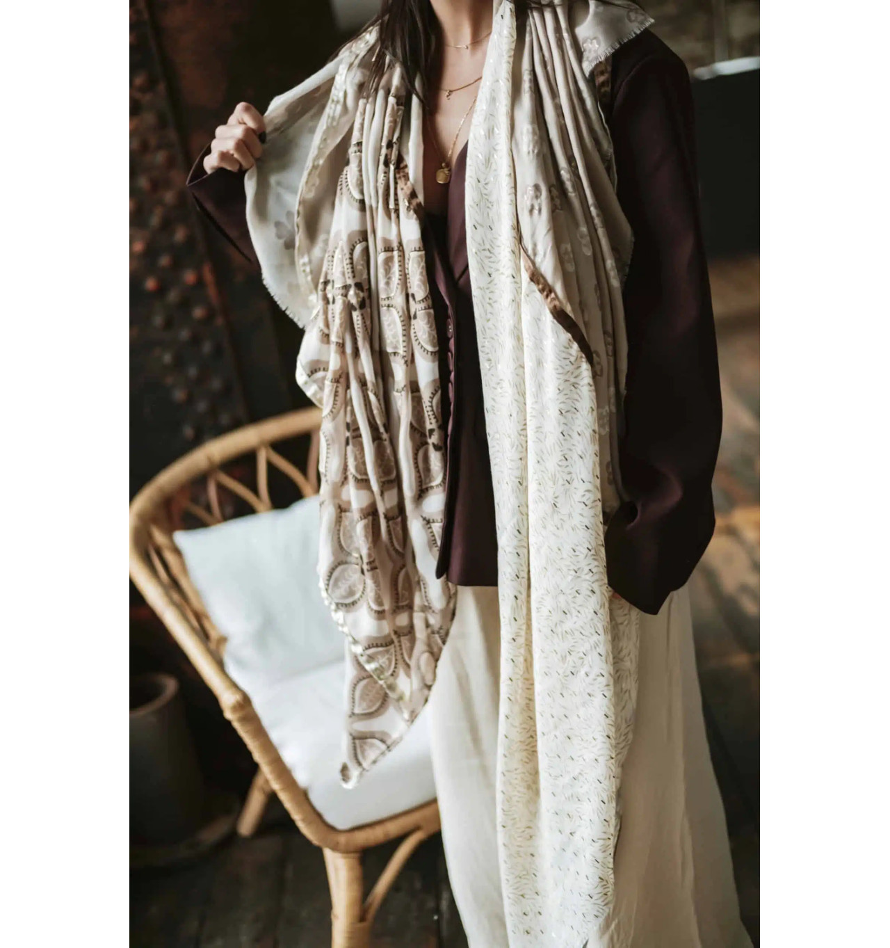 Bijoux Totem SHANNA Shanna Foulard Carré Violette.